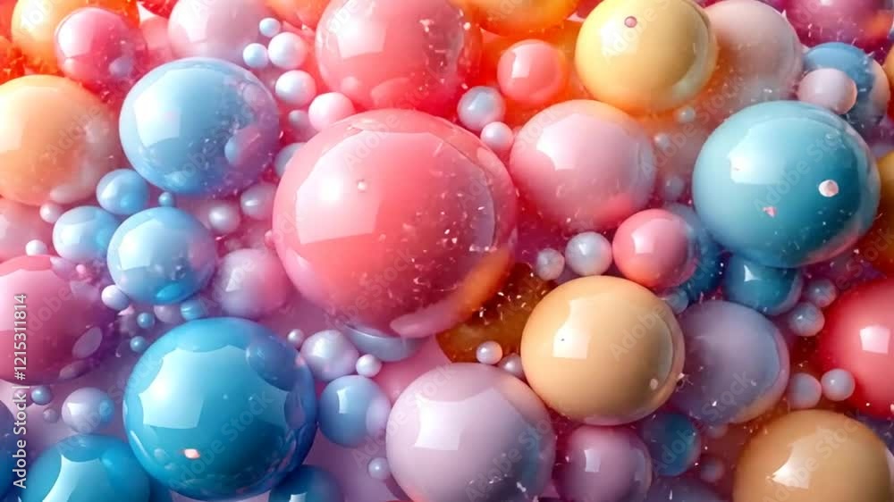 Colorful glossy spheres clustered together in a vibrant, abstract design. Colorful glossy spheres clustered together in a vibrant, abstract design.