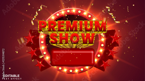 Premium show luxury style customizable 3d vector text style effect