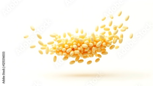 Wallpaper Mural Dynamic Flying Corn Kernels Isolated on Clean White Background – Food Cutout Image Torontodigital.ca