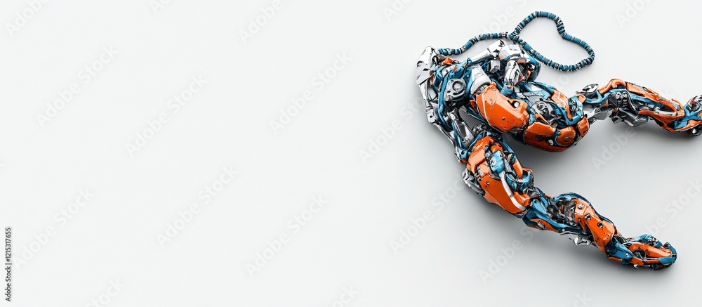Fallen Robot; Studio; White Background; Sci-Fi Concept Fallen Robot; Studio; White Background; Sci-Fi Concept
