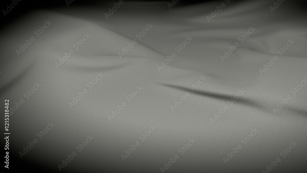 Gray fabric draped, textured folds, dark vignette background, website banner Gray fabric draped, textured folds, dark vignette background, website banner