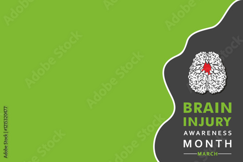 Vector illustration for Brain Injury Awareness Month which is held in the month of March every year, it spreads awareness of different types of Brain Injuries.