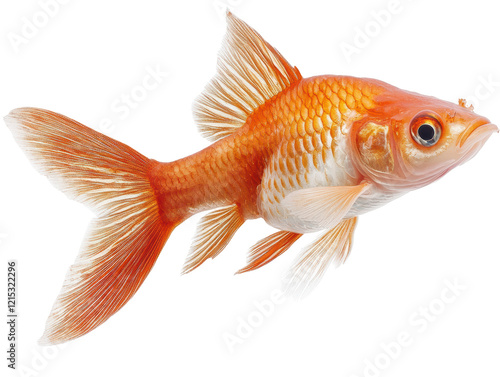 Isolated Goldfish Swimming photo