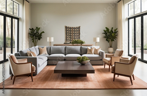 Wallpaper Mural Modern Family Room Cozy Seating Torontodigital.ca