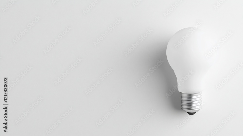 White lightbulb on white background, idea concept White lightbulb on white background, idea concept