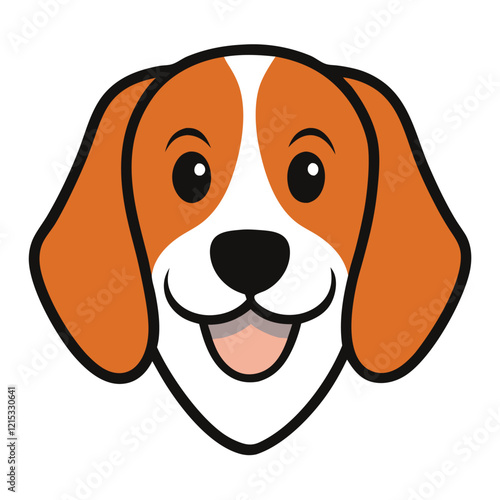 Funny beagle dog head vector art