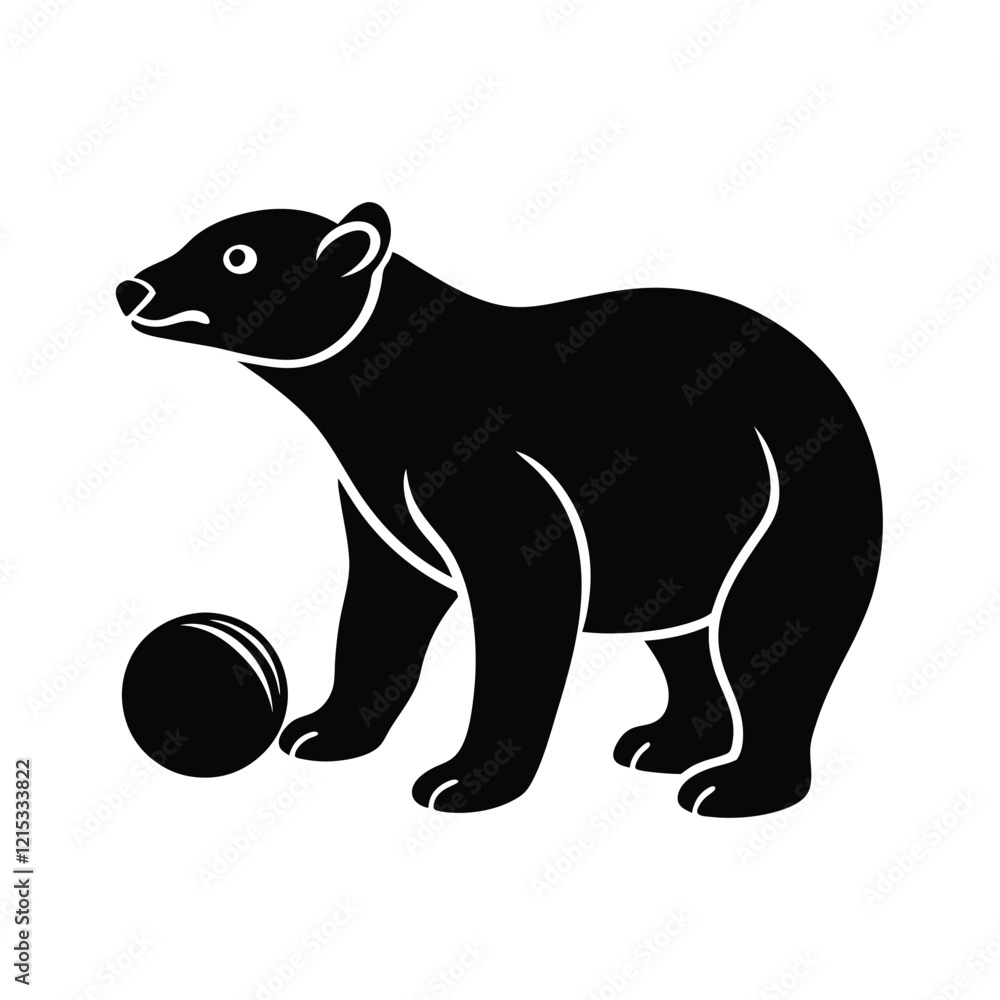 Obraz premium a polar bear cub playing vector illustration