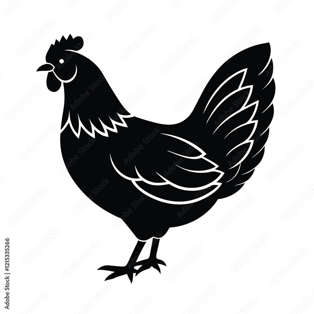 Fototapeta premium hen and chicken vector illustration