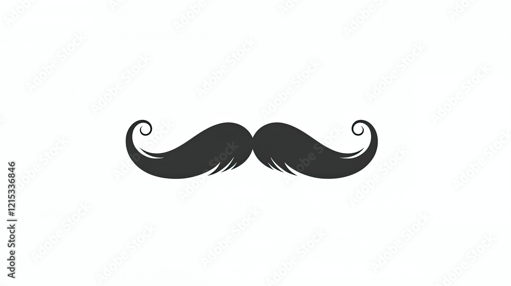 Elegant Swirled Mustache Design Illustration Elegant Swirled Mustache Design Illustration