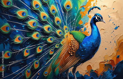 Wallpaper Mural Abstract Art Of A Colorful Peacock Torontodigital.ca