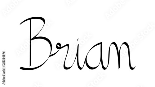 Black handwritten male name "Brian"	