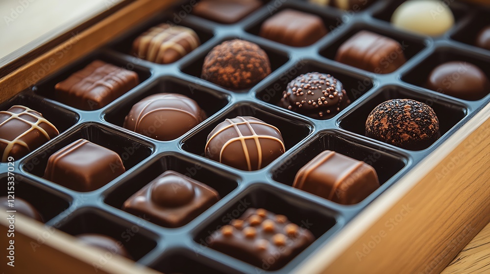 Collection of Assorted Artisan Chocolates in a Box for Gourmet Delights and Gifts : Generative AI Collection of Assorted Artisan Chocolates in a Box for Gourmet Delights and Gifts : Generative AI