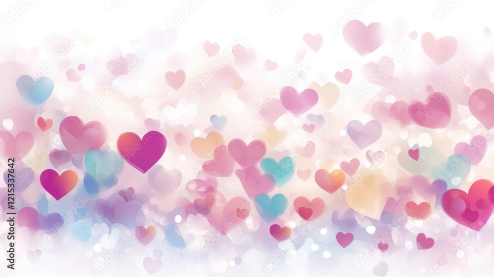 Valentine’s Day greeting card seamless background template with heart shape Valentine’s Day greeting card seamless background template with heart shape