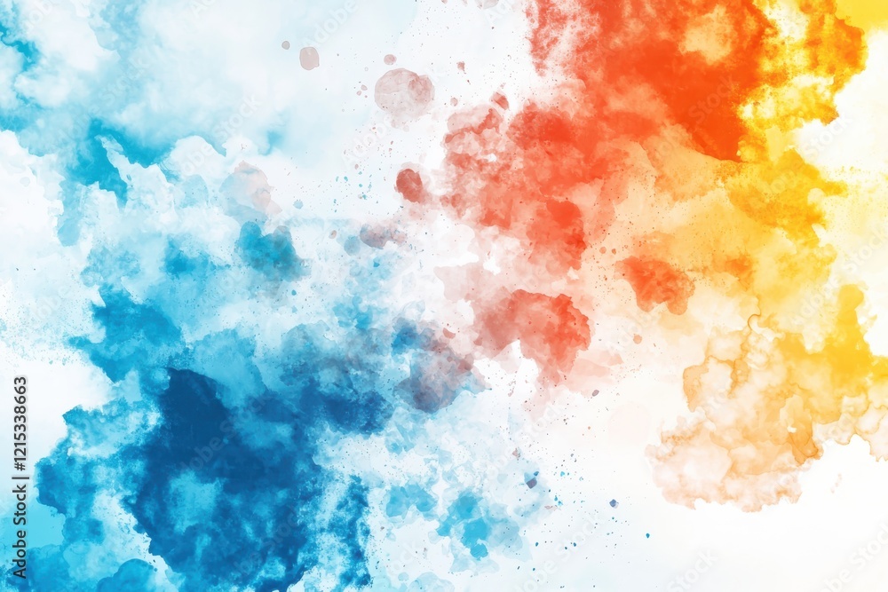 Fototapeta premium Vibrant watercolor splotches abstract background for creative projects soft atmosphere for digital art inviting color palette artistic environment