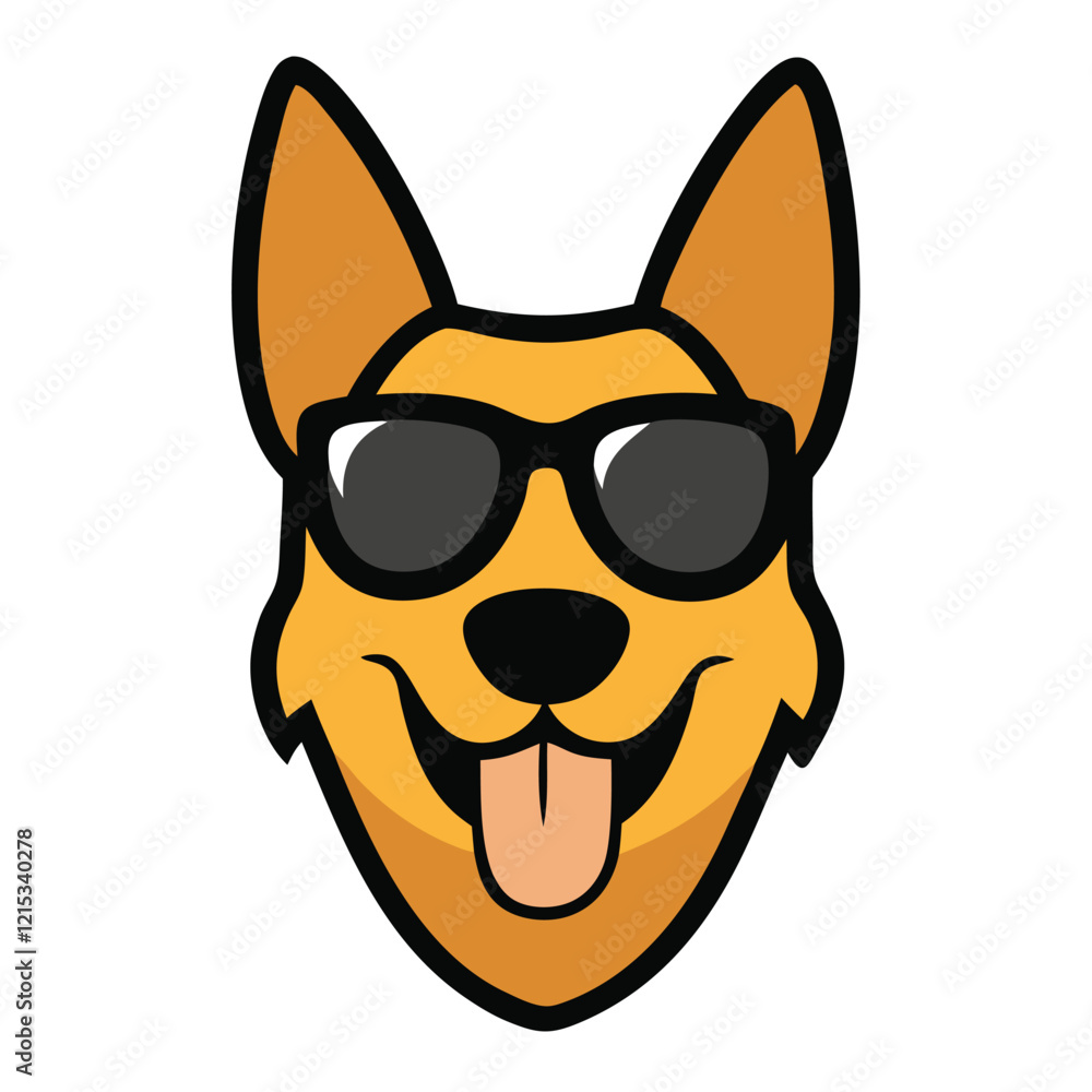 Funny belgian malinois dog head vector art Funny belgian malinois dog head vector art