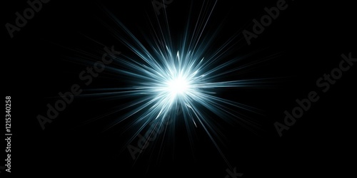 Wallpaper Mural A high-tech, laser-like lens flare with sharp white and icy blue beams cutting through a pitch-black background, ideal for tech, gadgets, or innovation-themed visuals Torontodigital.ca