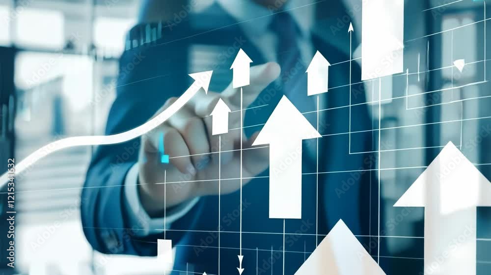 Businessman and growing graph investment. Finance save. Success, growth wealth stock market. Business in the digital age. Trading chart in financial concepts. Prosperity. Cryptocurrency. Technology Businessman and growing graph investment. Finance save. Success, growth wealth stock market. Business in the digital age. Trading chart in financial concepts. Prosperity. Cryptocurrency. Technology