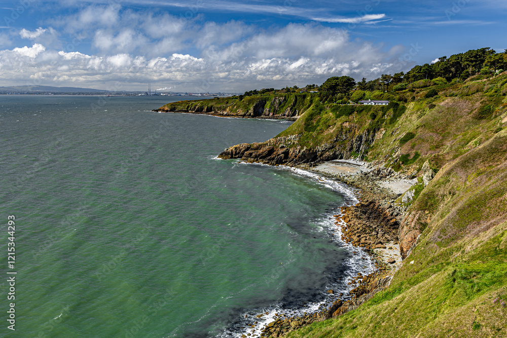 Obraz premium Views while walking along the cliff of Howth Head Dublin North.Howth, Dublin, Ireland
