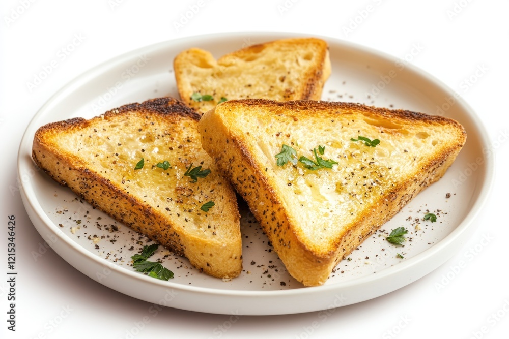 Tasty toast with butter on white background Tasty toast with butter on white background