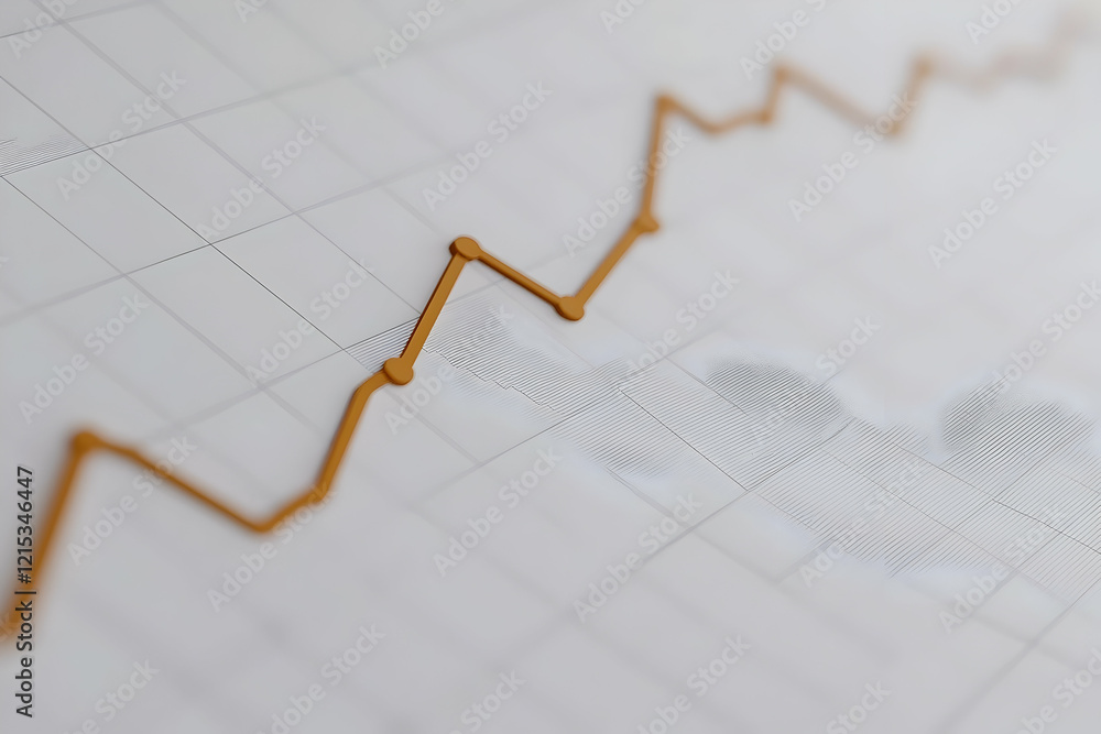 Abstract, modern chart showing steady increase on white Abstract, modern chart showing steady increase on white