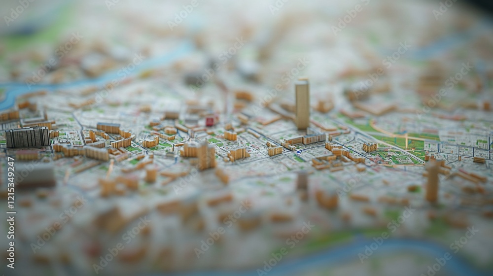 Naklejka premium Cityscape model map urban planning design background