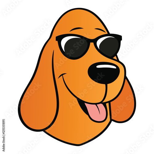 Funny bloodhound dog head vector art