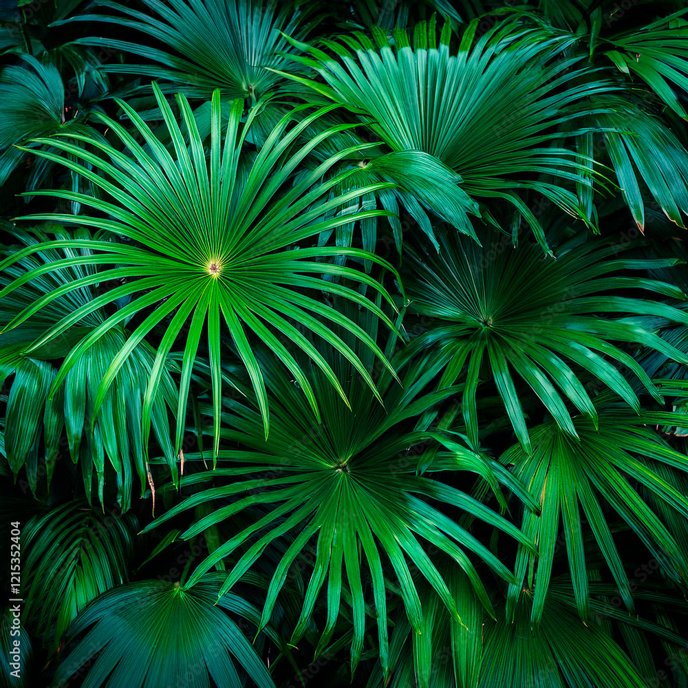 Fototapeta premium Cespuglio di piante tropicali verdi. background