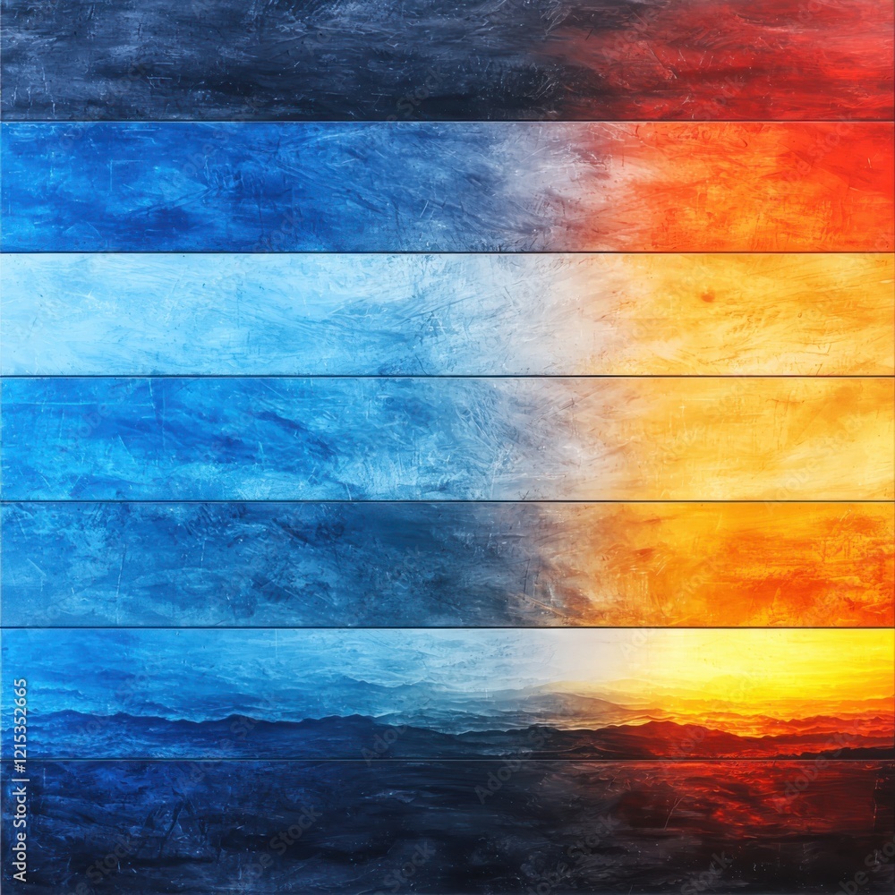Serene winter landscape transitioning from icy blues to warm sunset oranges digital abstract art gigapixel quality tranquil vibe Serene winter landscape transitioning from icy blues to warm sunset oranges digital abstract art gigapixel quality tranquil vibe