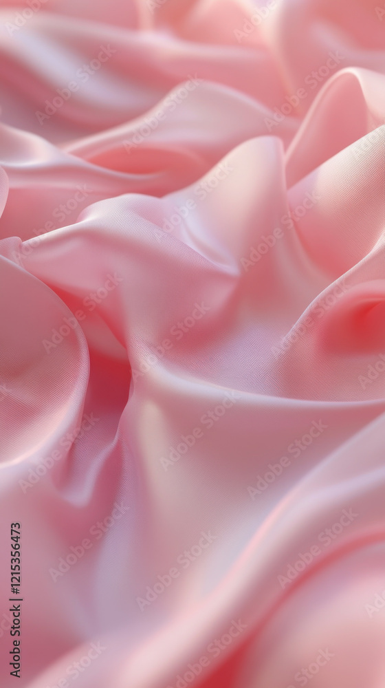 Obraz premium Soft pink silk fabric with gentle waves and smooth texture