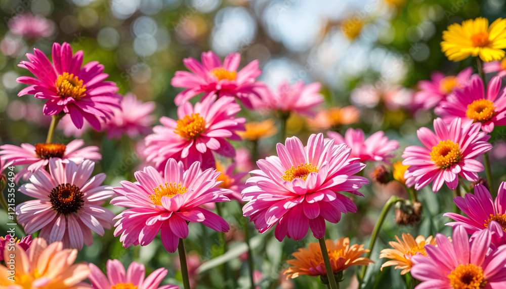 Vibrant flowers blooming in a spring garden Vibrant flowers blooming in a spring garden
