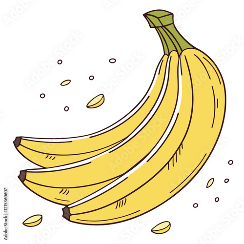 banana vector file design in adobe illustrator with white background