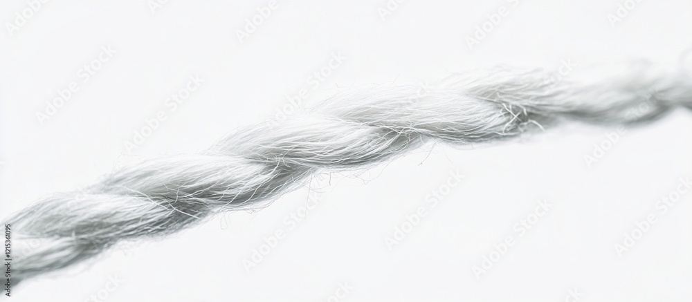Fototapeta premium White rope detail, studio shot, bright background, texture