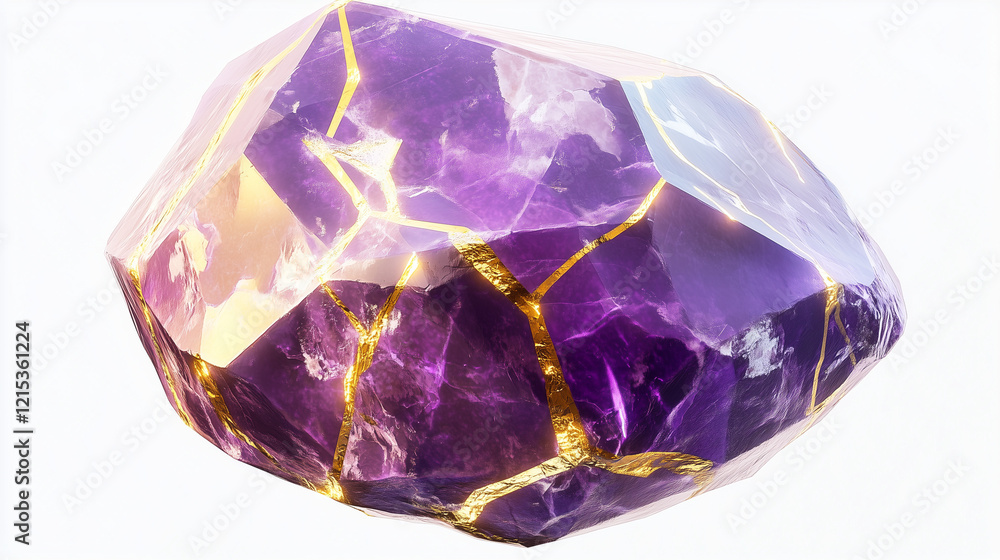 Fototapeta premium amethyst isolated on white background