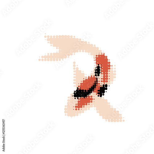 Stylized koi fish halftone toner effect