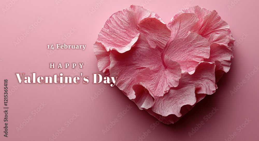 Romantic Pink Flower Petals Shaped as Heart for Valentine s Day Romantic Pink Flower Petals Shaped as Heart for Valentine s Day