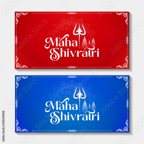 Happy Maha Shivratri lord shiva worship religious Indian festival card.
