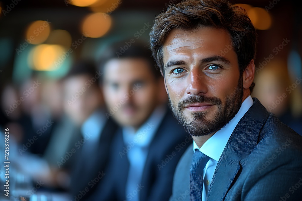 Confident businessman at a meeting. Confident businessman at a meeting.