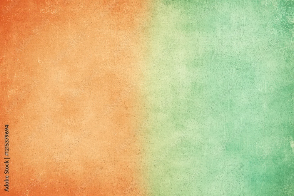 Fototapeta premium Tangerine to mint gradient, soft and subtly textured