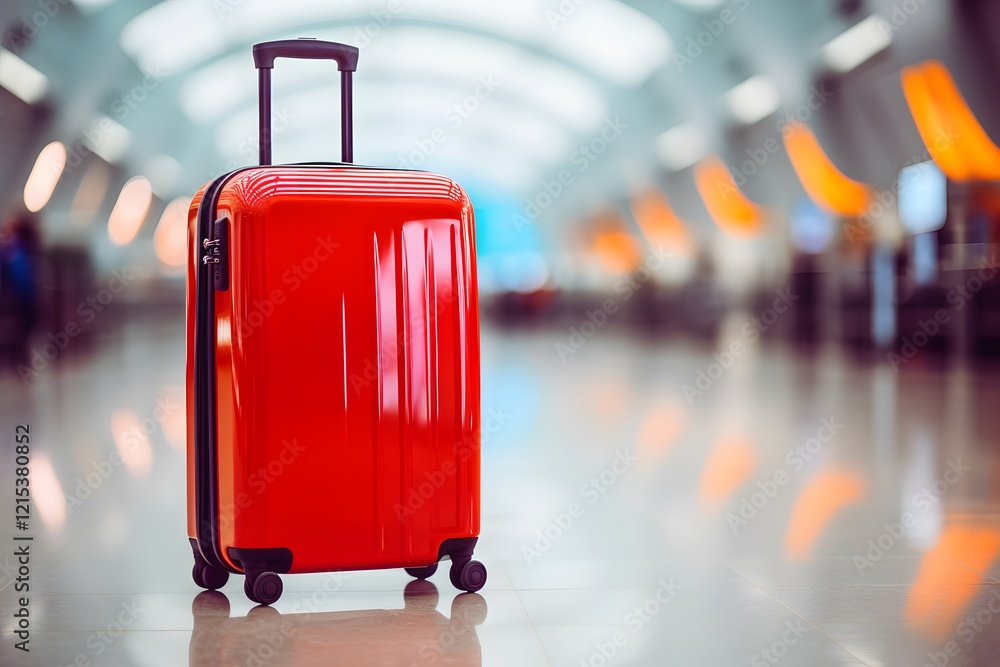Modern travel Luggage In Airport Terminal Modern travel Luggage In Airport Terminal