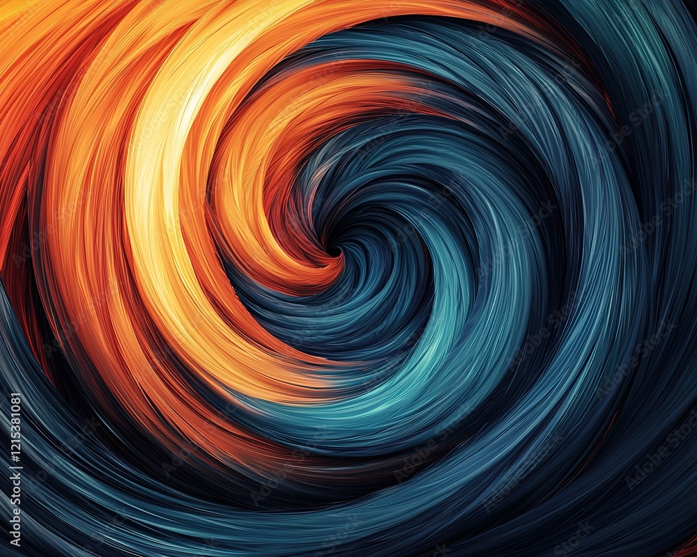 A swirling blend of vibrant orange and cool blue hues creates a mesmerizing visual effect, evoking energy and movement. A swirling blend of vibrant orange and cool blue hues creates a mesmerizing visual effect, evoking energy and movement.