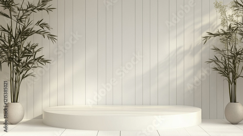 minimal beauty empty mockup product photography Modern wood 3d podium display wooden product background natural pedestal advertising