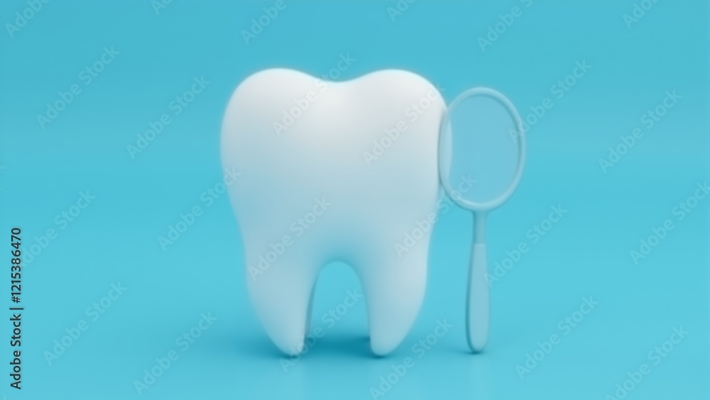 Bright and playful dental symbol made of smooth material against a refreshing blue backdrop Bright and playful dental symbol made of smooth material against a refreshing blue backdrop