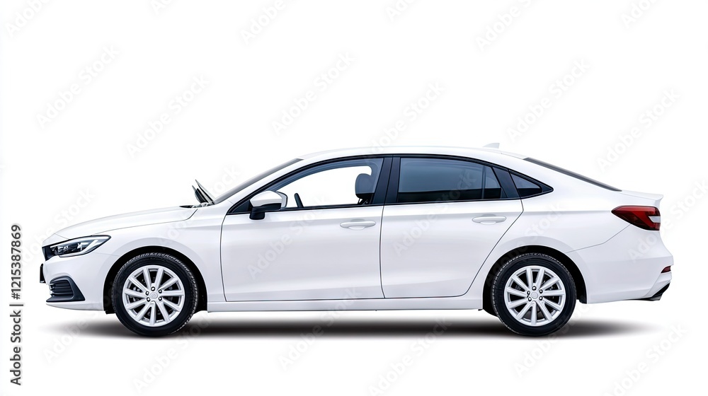 A stylish white sedan is parked in a beautifully minimalist environment, highlighting its elegant design and cutting-edge modern features A stylish white sedan is parked in a beautifully minimalist environment, highlighting its elegant design and cutting-edge modern features