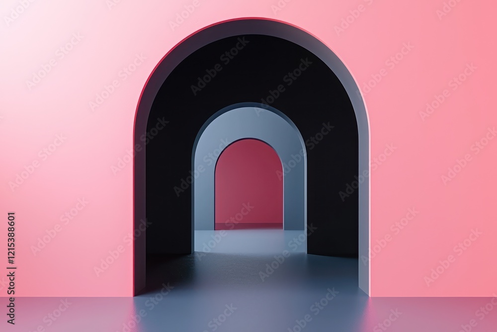 Fototapeta premium Ample negative space around this minimalist black 3D frame ideal for creative ads.