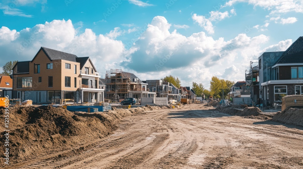 Fototapeta premium New Residential Development Under Construction