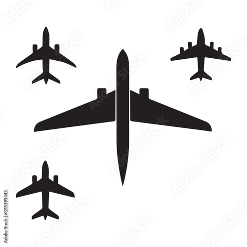 Airplane silhouette vector illustration free download