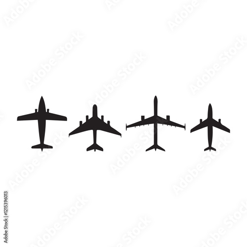 Airplane silhouette vector illustration free download