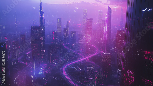 Wallpaper Mural Smart digital Innovation city with connection network reciprocity over the twilight cityscape. of future smart wireless digital city and social media networking systems that connects people with city
 Torontodigital.ca