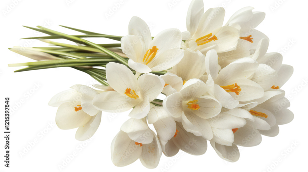 White crocus flowers isolated on white background White crocus flowers isolated on white background