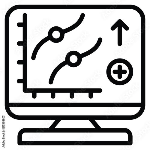 Data Correlation icon line vector illustration